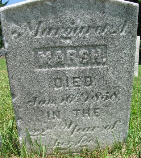 Margaret Marsh tombstone